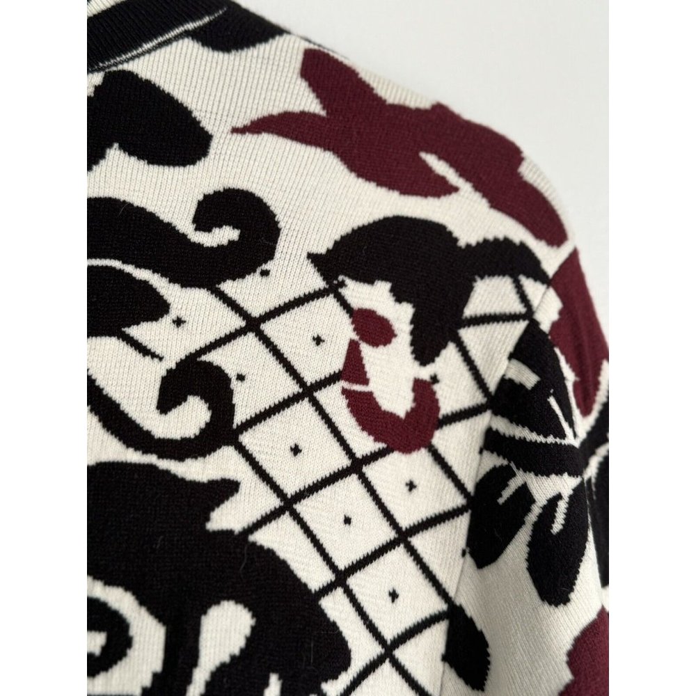 Chico’s Cardigan Jacket Sz 3 XL Black Ivory Stretch Polyester Contrast Scroll - Picture 9 of 15